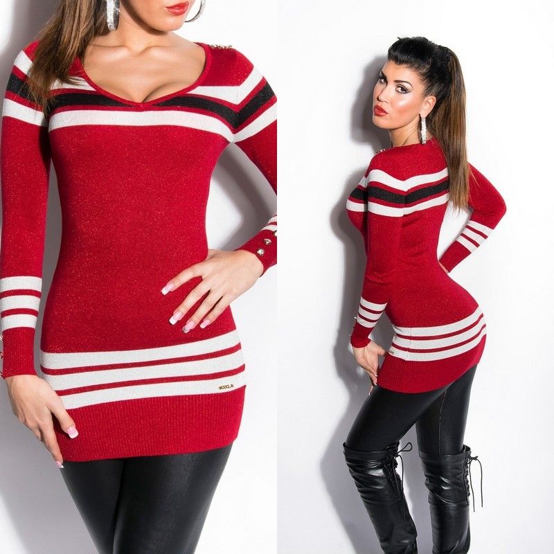Delicious long knit sweater with slim fit